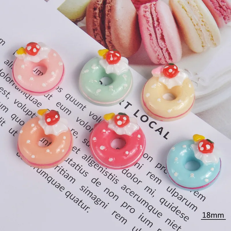 

Resin Cream Strawberry Donut Diy Material Slime Filling Accessories Play Dough Tools Polymer Clay Molds Toys for Children Model