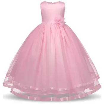

2019 Summer Elegant Princess Formal Dress Kids Baby School Evening Prom Party Pageant Little Bridesmaid Flower Girl Dress Age 10