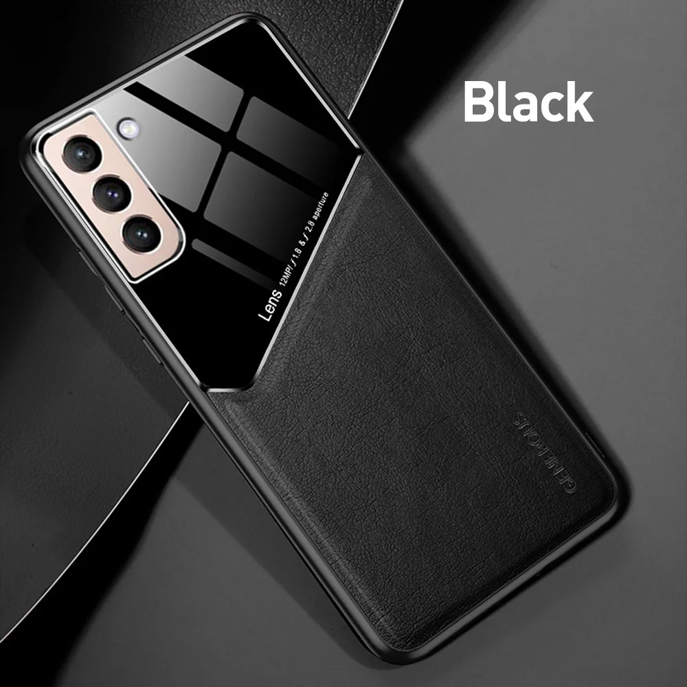 Galaxy S20 FE 5G Phone Cases S 21 FE Case Leather Car Magnetic Holder Phone Cover For Samsung Galaxy S21 FE S21FE S 21FE 5G 6.4" TPU Soft Frame Protect Coque galaxy s21 fe 5g case