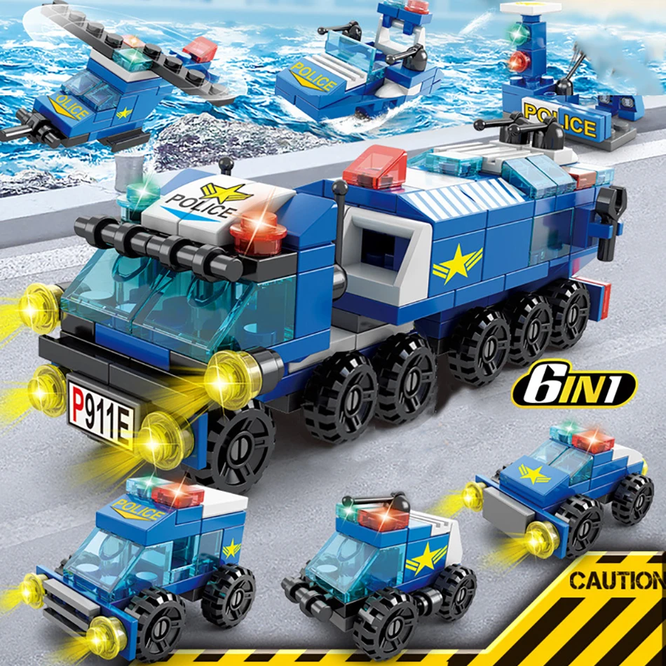 294 PCS City SWAT Police Truck Building Blocks Set Policemen figures Bricks Mini Block Educational Toys For Children | Игрушки и хобби