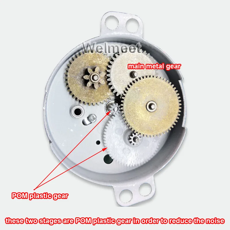 DC3V 5V 6V 12V 24V JS-50T большой крутящий момент металлический редуктор коробка скорости мотор-редуктор вал горизонтального отверстия