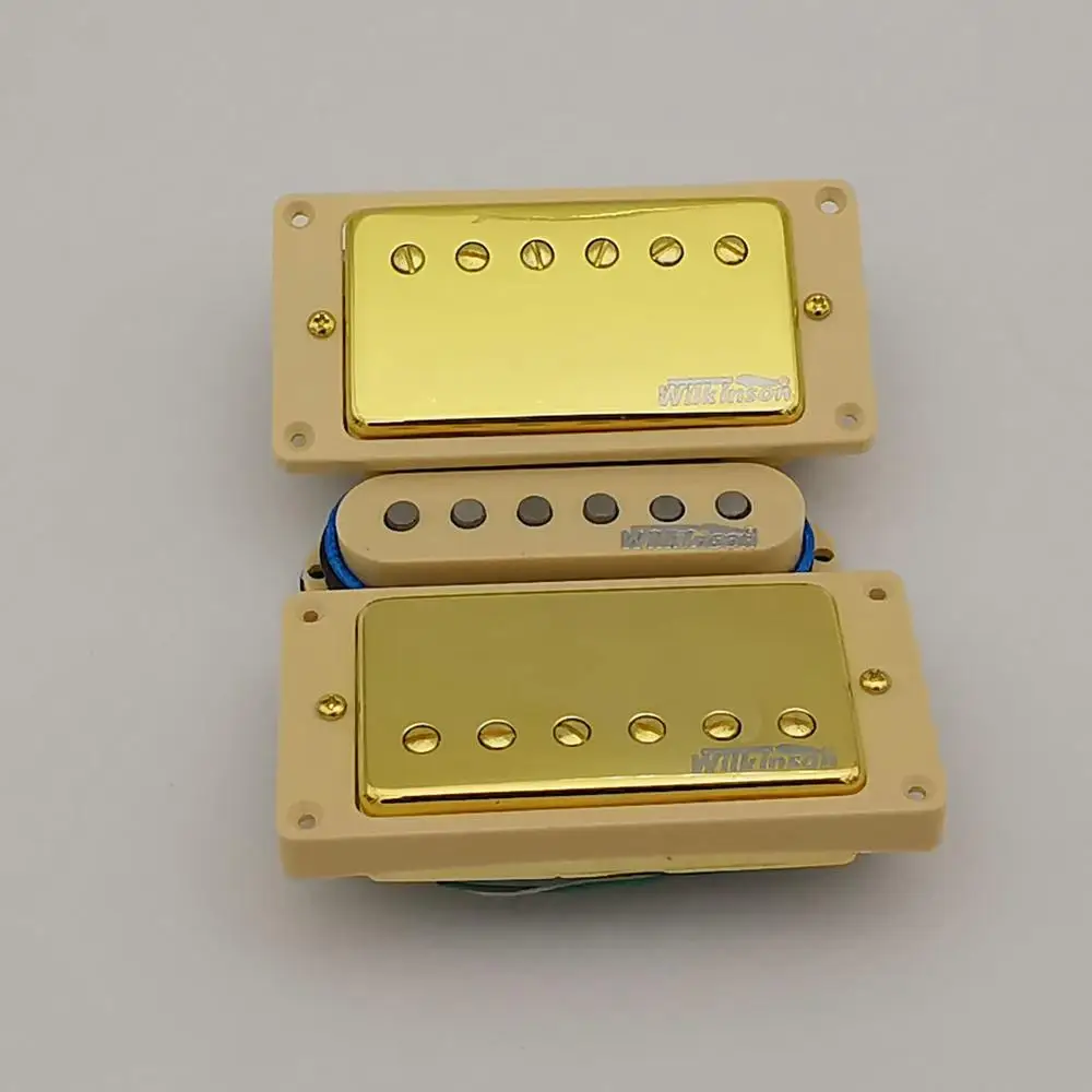 Оригинальные звукосниматели Wilkinson Alnico5 Хамбакеры/звукосниматели с одной катушкой, звукосниматели для гитары, сделанные в Корее - Цвет: HSH set Gold
