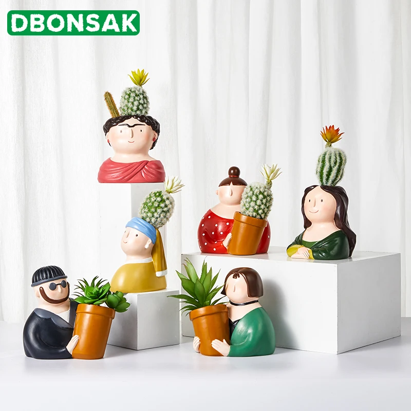 Details about   Cute Cartoon Succulent Resin Pot Plant Container Bonsai Flowertable Desk Decor