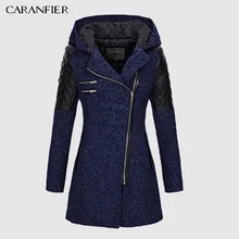 CARANFIER, Женская куртка, женская теплая тонкая куртка, толстая парка, пальто, зимняя верхняя одежда, с капюшоном, на молнии, пальто, Женский пуховик