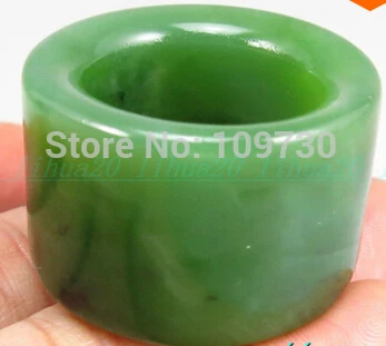 free shipping &gt&gt&gt 100% natural green hetian Jade Jadeite Archers Thumb Ring men's A grade jasper | Украшения и