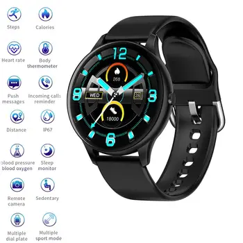 

[Temperature Monitor ] K21 Smart Watch women Men Smart Watches Thermometer Heart Rate Blood Pressure Monitor Smartwatch Bracelet
