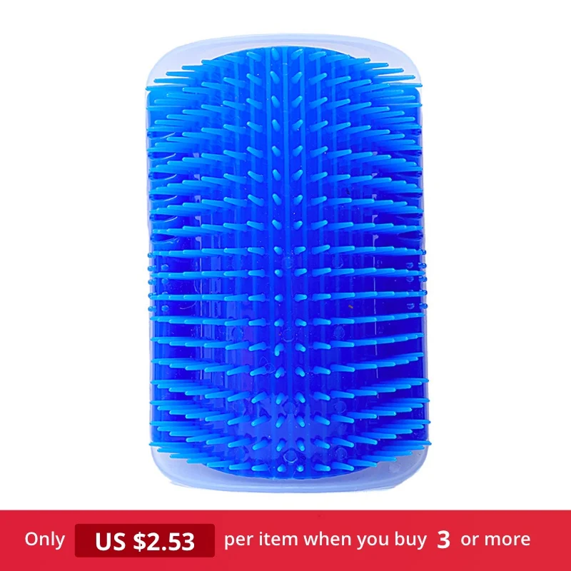

Cat comb massage qiang jiao shua pet cat corner petting Post massager cat scratch rub itch maker(random color)