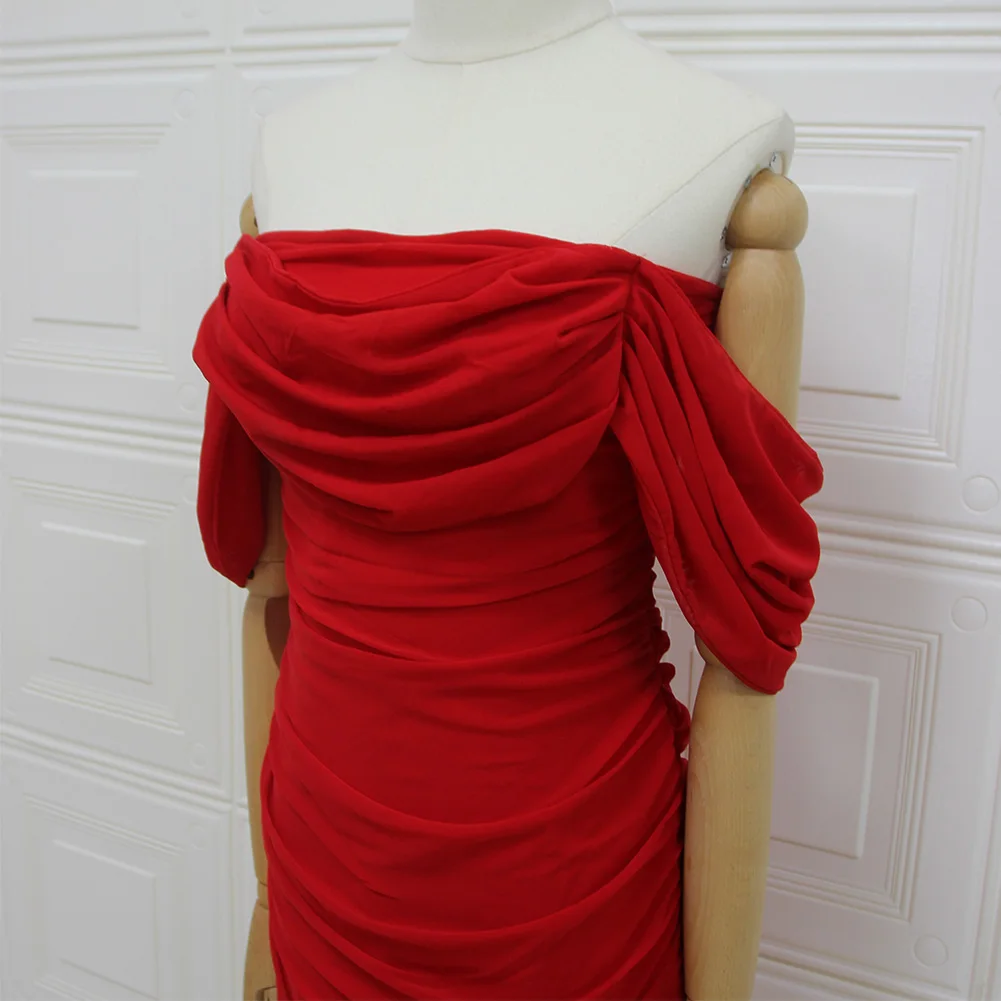 Bodycon Bandage Dress Sexy Off Shoulder Glow Sparkly Ruffles Women Dress Designer Fashion Evening Party Dress Vestido