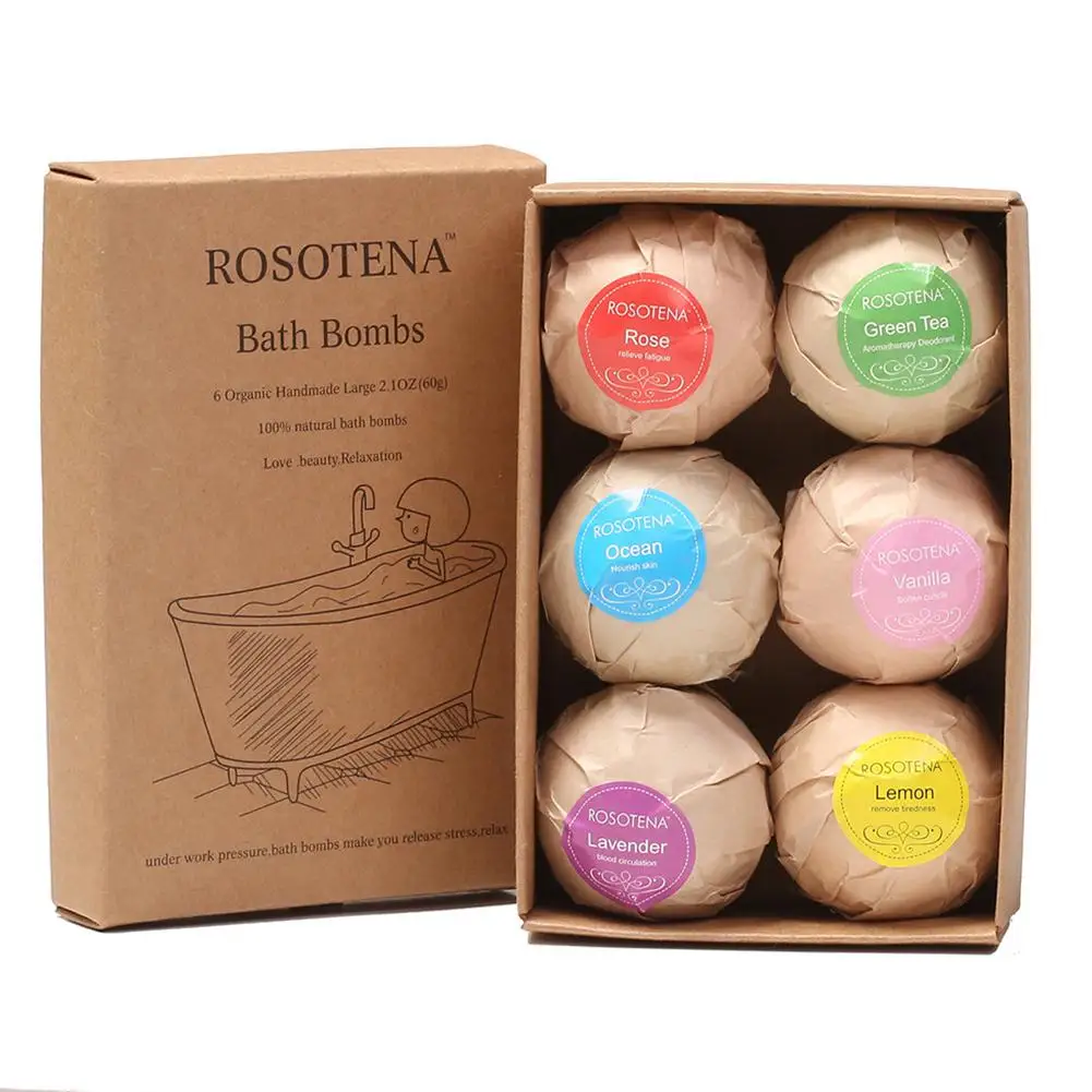 BellyLady 6pcs Bath Bomb Skin Whitening Bath Salt Body Moisturizing Bath Bombs Ball Natural Bubble Bath Salt Ball Gift Set 1