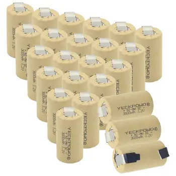 

rechargeable akkus NIMH SC batteries soldering tape sub C battery 3000mAh 1.2V welding tabs real capacity as declared for USAG