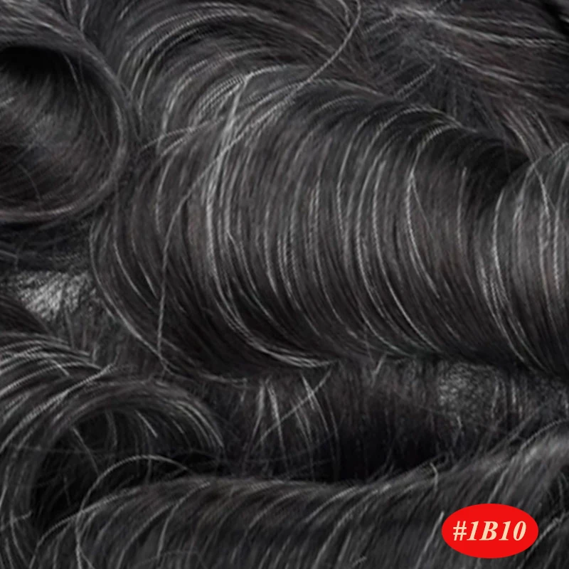 Полный шнурок мужской парик Remy индийские волосы заменить мужчин t система 8x10 дюймов человеческие французские кружева супер парики ручной работы - Парик Цвет: 1B10