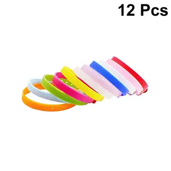 

12pcs 8MM Fashionable Watchband Decorative Watch Strap Silicone Bracelet for Man Woman Kids DIY