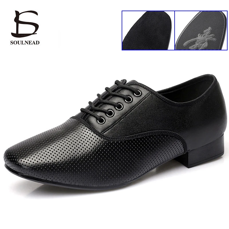 SalsaDanceShoesMenLatinDanceShoesGenuineLeatherSoftSoleMens