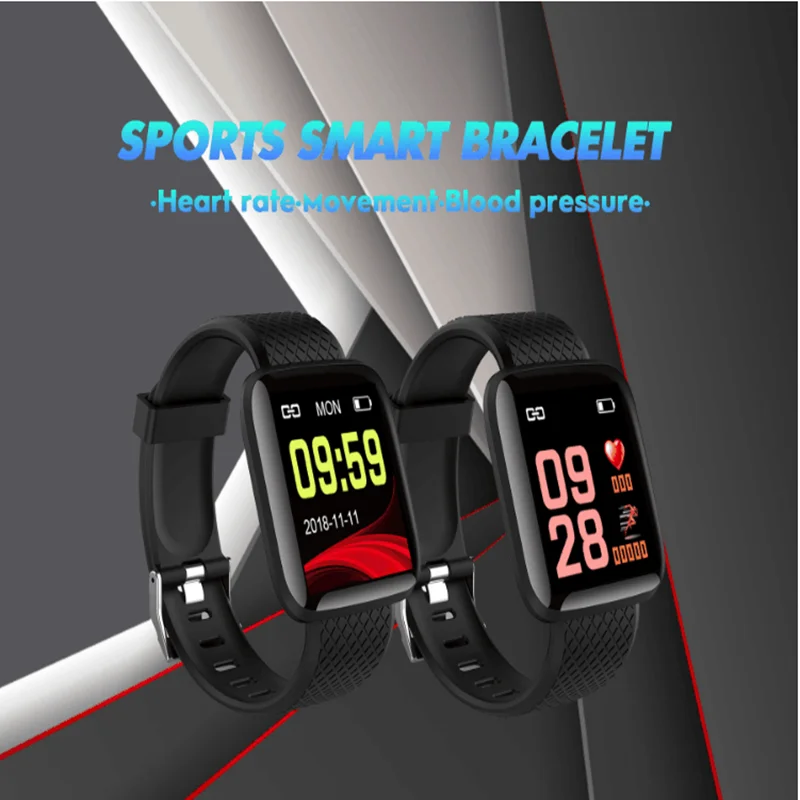 

Factory direct selling 116plus color screen smart bracelet heart rate blood pressure call information waterproof gift step count