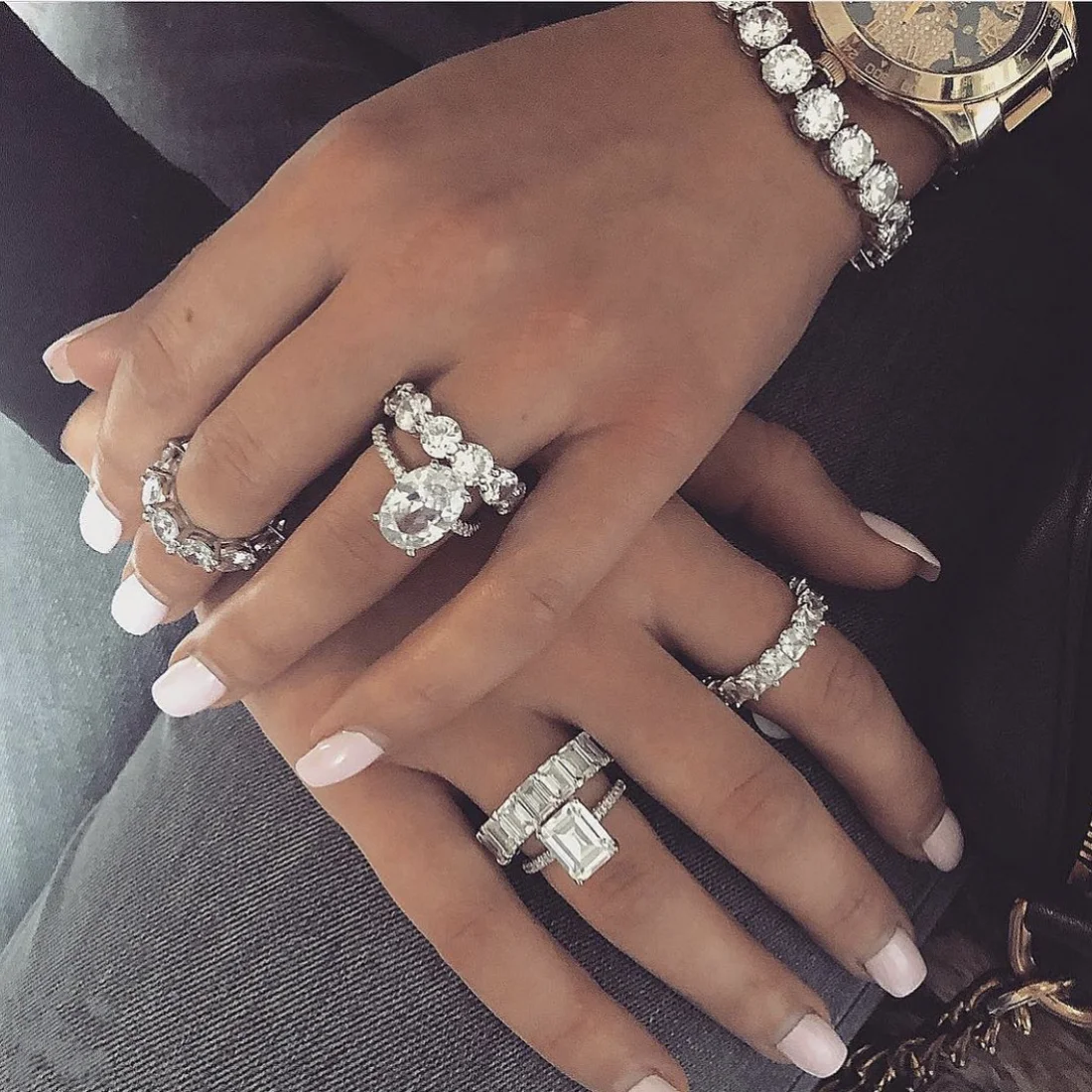 Band Diamond Ring Finger Jewelry 925 Sterling Silver Pave Full Stone Cocktail Engagement Wedding Rings Women Men Wholesale Rings Aliexpress