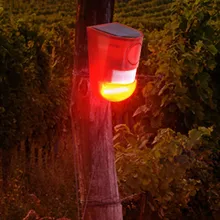 Солнечный звуковой сигнал Предупреждение вспышка, звуковой сигнал и светильник, датчик движения, 110 децибелов, сирена, стробоскоп, охранная сигнализация для фермы