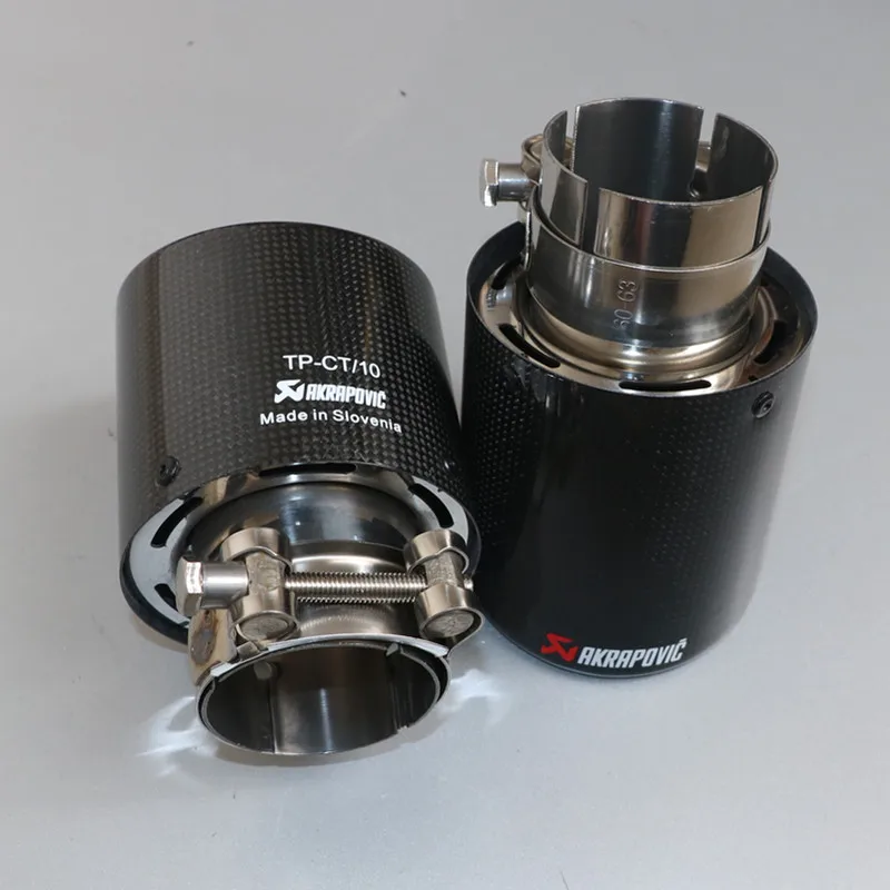 2 шт. Akrapovic автомобиль яркий углеродного волокна Выхлопной Трубы один глушитель советы