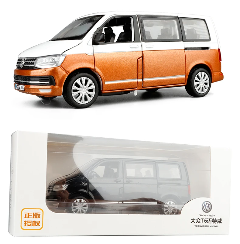 1:32 Высокая симуляция Volkswagen T6 Multivan MPV бизнес автомобиль сплав модель игрушка для мальчиков модель детские подарки Вытяните назад звуковой светильник