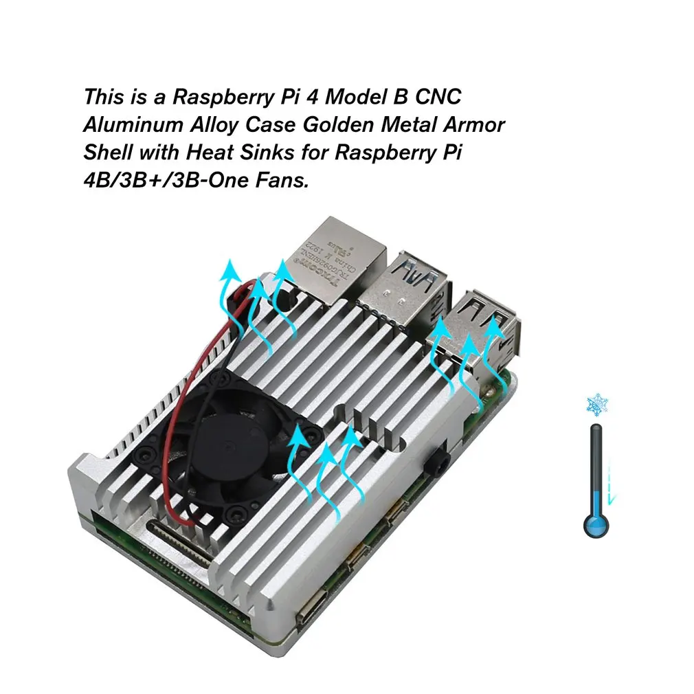 Raspberry Pi 4 Модель B CNC алюминиевый сплав чехол металлическая Броня оболочка с радиаторами для Raspberry Pi 4B-NO Fans