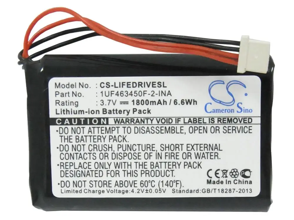 Камерон Sino батарея для пальмового LifeDriver Замена ладони 1UF463450F-2-INA 1800mAh / 6.66Wh |
