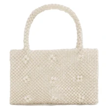 Маленькие сумки-тоут ручной работы, украшенные жемчугом, винтажные женские сумочки с жемчугом для вечеринки, роскошные женские сумки для платья