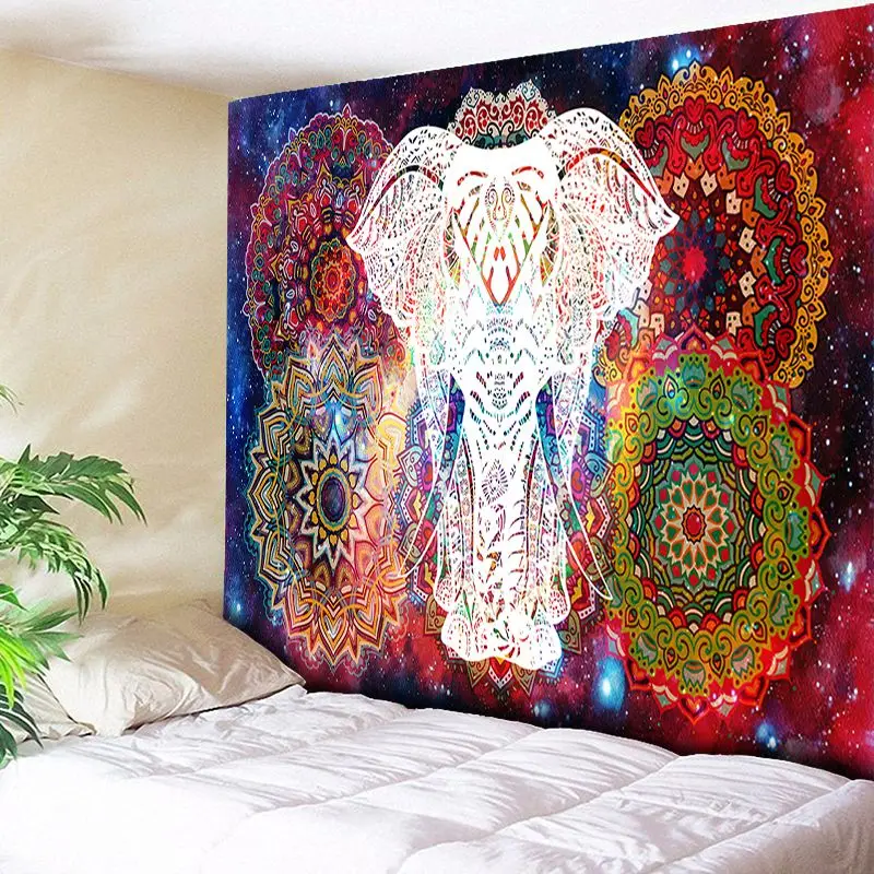 Lovely Elephant Tapestry Wall Hanging Large Hippie Beach Yoga Bath Mat Art Decor 