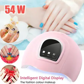 

54W Nail Dryer Uv Lamp Led Lamp For Nails With 18 Polish Gel Manicure Car Dryer For Curing Tool Sensing Leds Nail Lamp C1M8