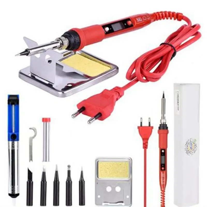 LCD Electric Soldering Iron Electronic Maintenance Welding Solder Accessories 360 Degree Bending and without Cracking Tool - Цвет: B