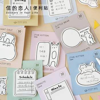 

1set/1 lot Cartoon Cats Memo Pad Sticky Notes Escolar Papelaria School Supply Bookmark notepad Label