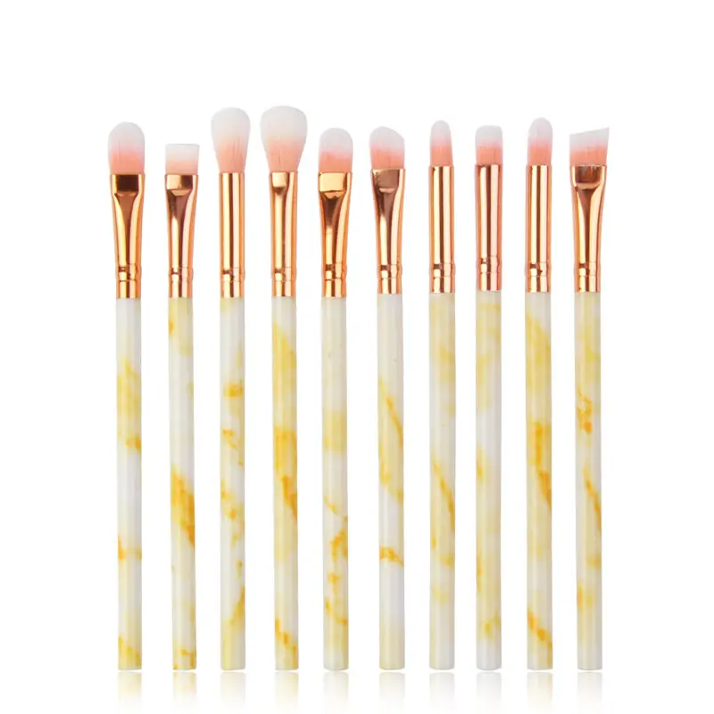 Makeup brushes set pro 10/20Pcs Multifunctional Brush Marbling EyeShadow Blending Eyeliner Eyelash Eyebrow Brush For Makeup Tool - Handle Color: 10pcs Yellow