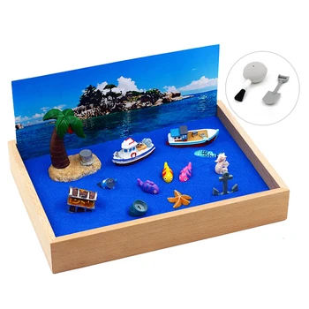 

Mini Ocean Legend Theme Sandbox Sand Table Micro Landscape Desktop Ornaments Decompression Toy
