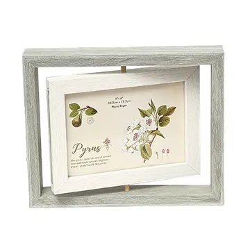 

Density Board Glass Double-Sided Rotating Photo Frame Creative Personality Setting Simple Cute Desk Photo Frame