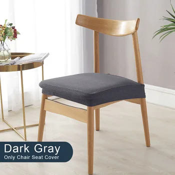 

Chair Seat Cover Simple Dining Room Stretch Anti Dust Office European Style Kitchen Upholstered Solid Removable Waterproof