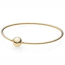 925 пробы серебряный браслет шар застежка коллекция эссенция золотистый браслет подходит для женщин шарик шарм Diy ювелирные изделия