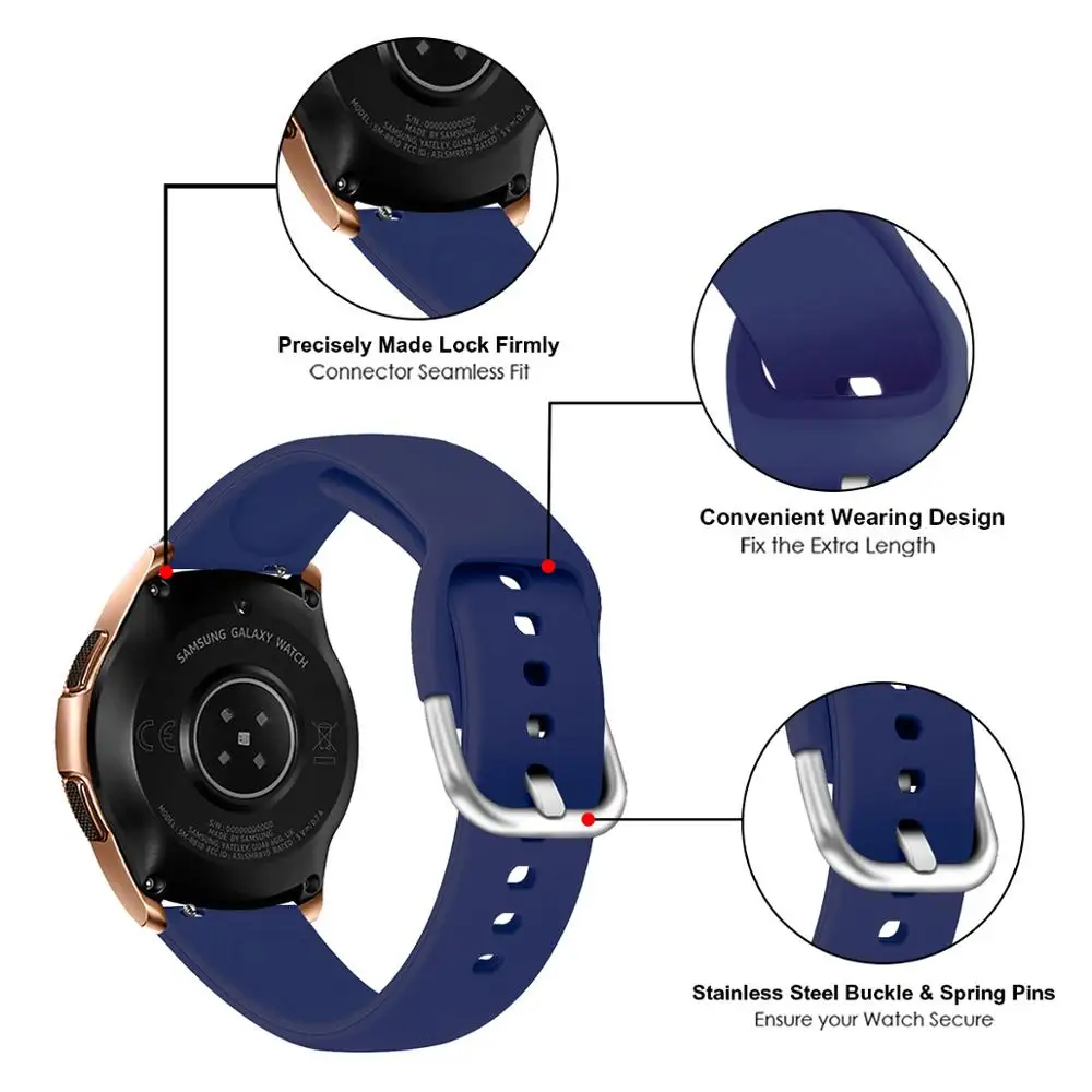 22 мм силиконовый оригинальный спортивный ремешок для Galaxy watch активный смарт Samsung
