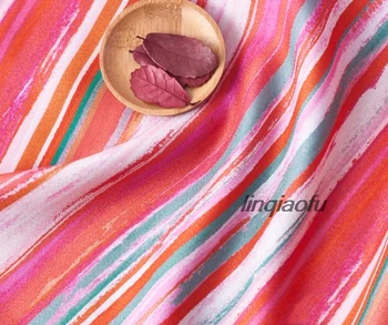 

Tencel linen printed fabric retro fabric High-end linen fabric