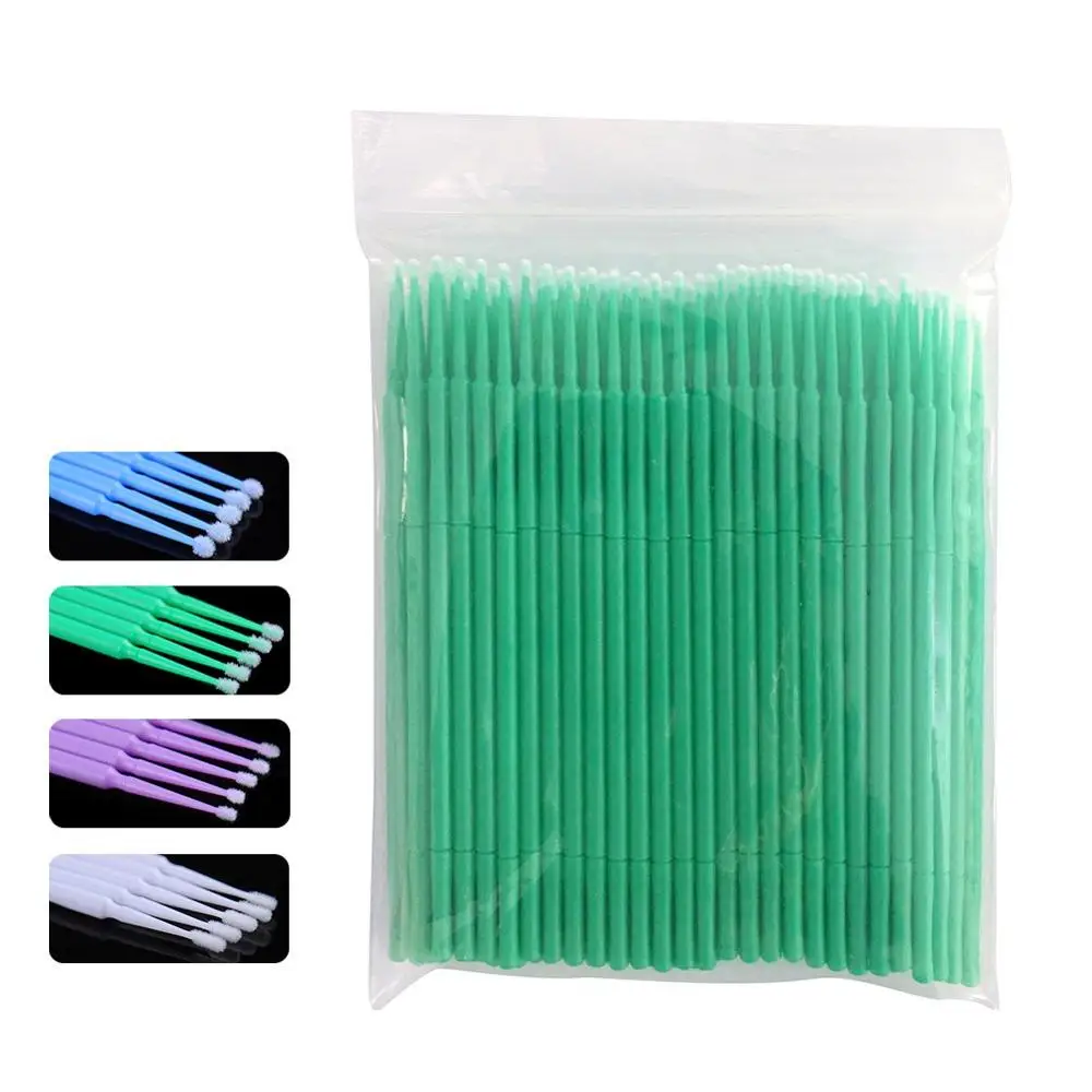 2019 New 100Pcs Pack Disposable Plastic Makeup Brushes Eyelash Swab Micro brushes Eyelash Extension Lint Free 3