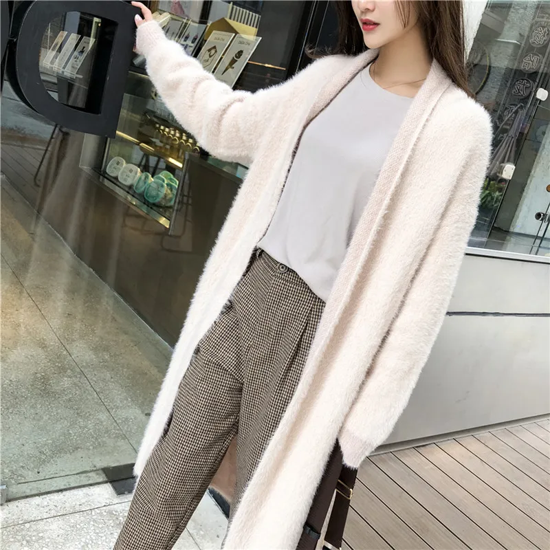 

Winter Autumn Long Female Cardigans 2019 Long Sleeve Casual Knitted Poncho Sweaters Oversized Long Cardigans Korean Coat