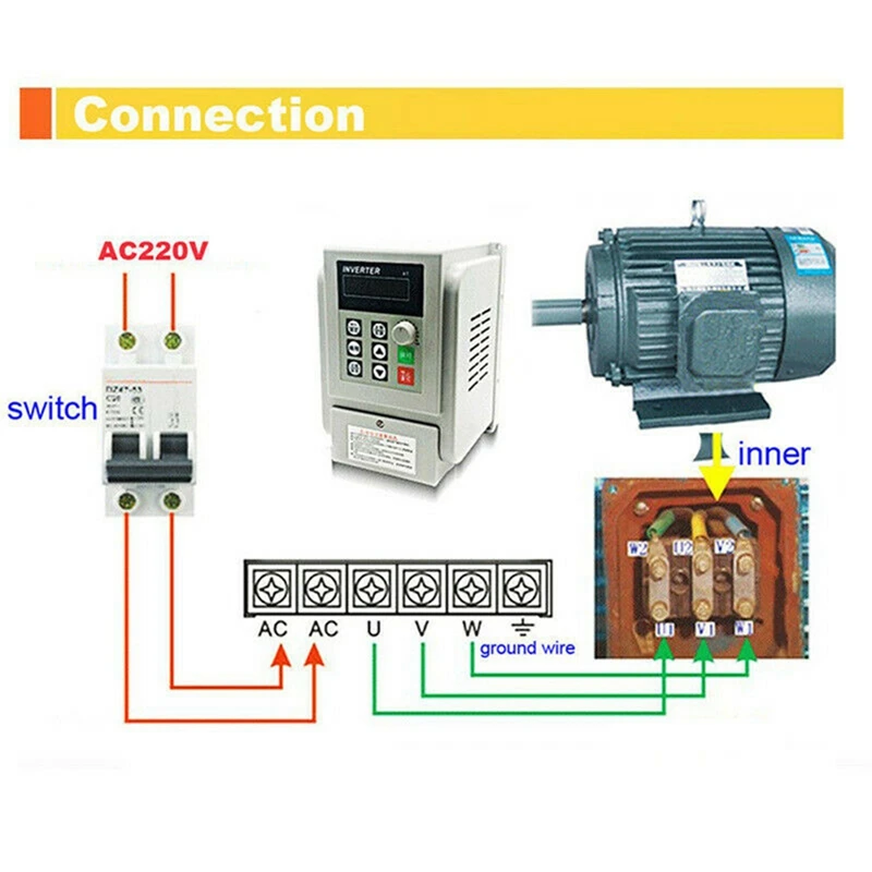 2.2KW 3HP 220V инвертор с переменной частотой с ЧПУ VFD VSD от одного до 3 фаз