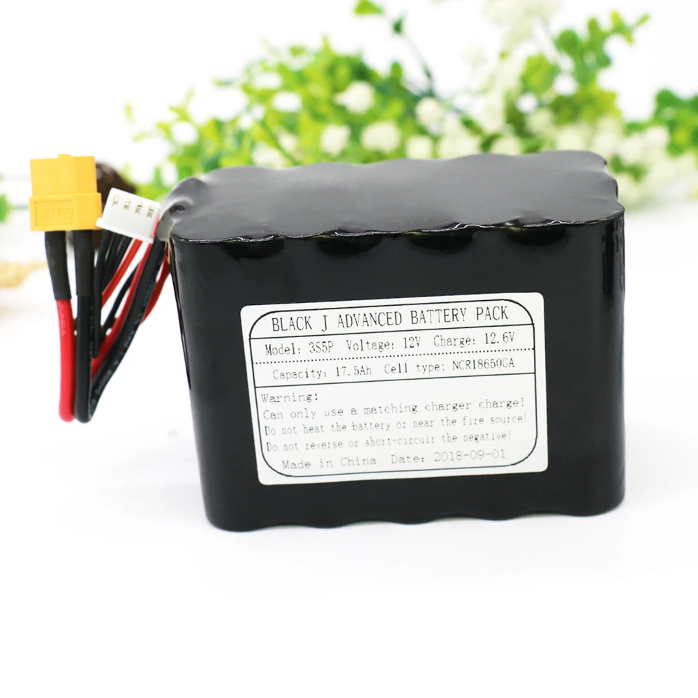 12V 3S5P 12 6 V 17.5Ah UAV перезаряжаемый литий-ионный аккумулятор KLUOSI с одной ячейкой NCR18650GA