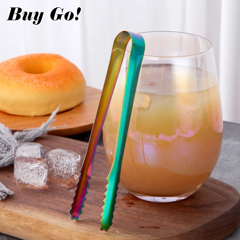 Small Mini Stainless Steel Sugar Tongs Ice Bar Buffet Kitchen Spoon Food Ice Clamp Coffee Tool Kitchen Barbecue BBQ Clip 2/6PCS food tongs