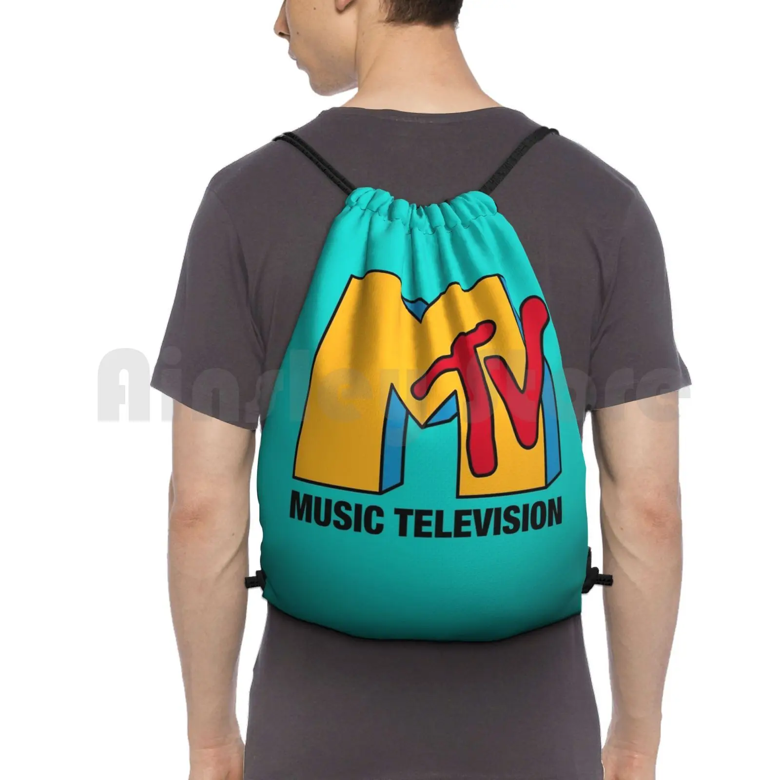 Mtv Classic Logo Backpack Drawstring Bags Gym Bag Waterproof Music Retro 80S 90S Icon Rap New Wave Punk | Багаж и сумки