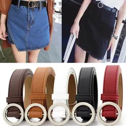 Fashion 5 Colors Cute Round Square Heart Shape Metal Pin Buckle Clear Belt Girl Dress Decorative Transparent Waistband 105-110CM