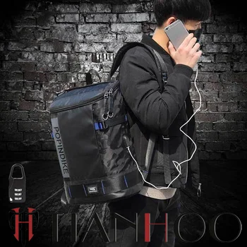 

TIANHOO 2020 New Pattern High Quality Men's Trendy USB Computer Backpack Camo Travel Canvas School Bag