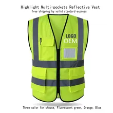 Светоотражающий жилет для строительной площадки, безопасная рабочая одежда, флуоресцентный жилет, дорожное управление, зеленое пальто, куртка