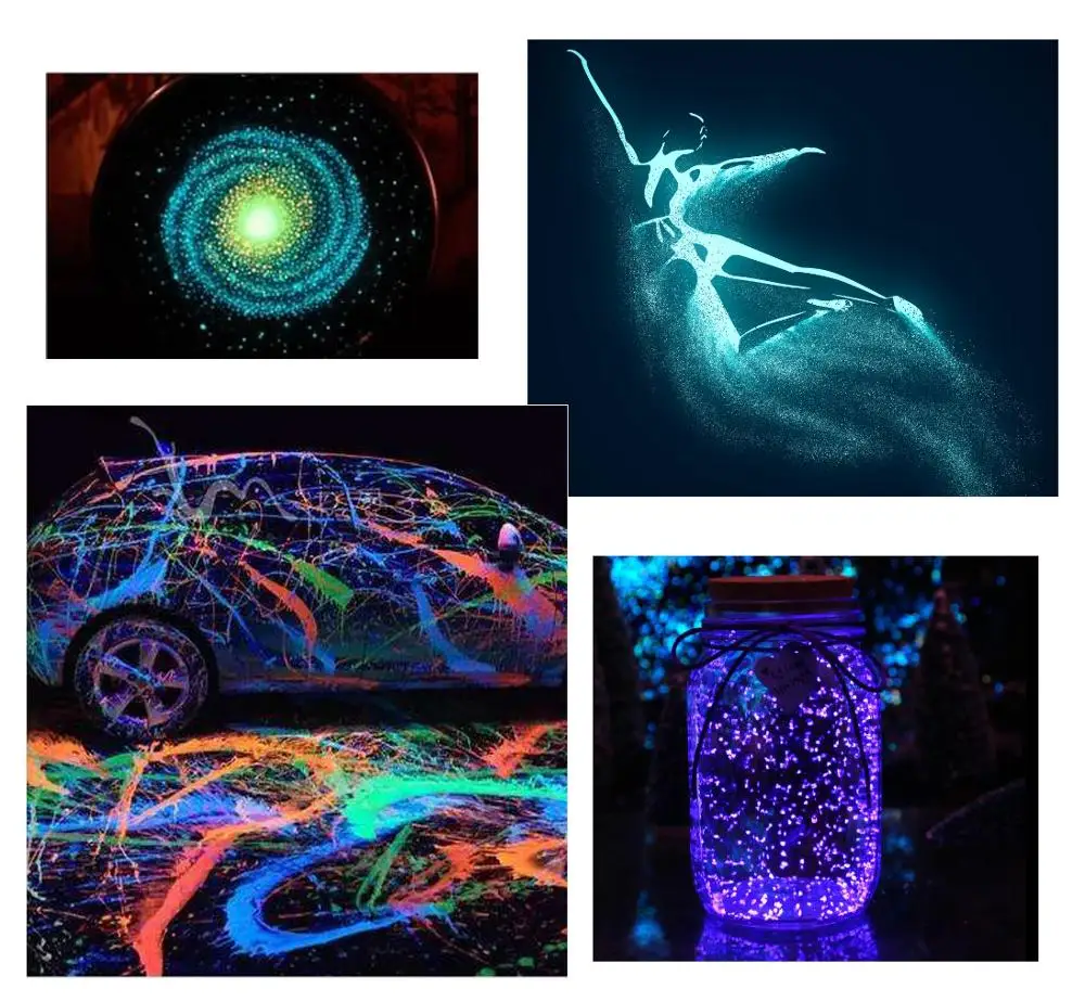 12 цветов люминесцентный порошок фосфора порошковая слюда эпоксидная смола