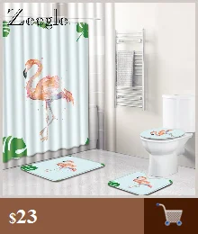 Zeegle Printed Puppy Bath Mat Set Toilet Entrance Rug Shower Curtain Set with Hooks Modern Rug Pedestal Rug Lid Toilet Cover Mat