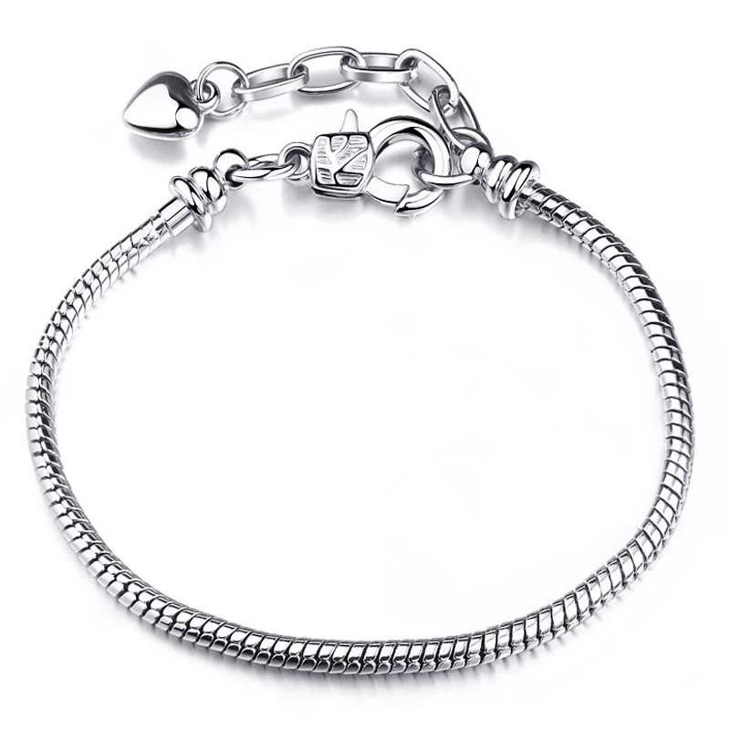 Silver Plated Snake Chain Fit Brand Bracelet European Charm Bracelet for Women DIY Jewelry Making bracelet jewelry