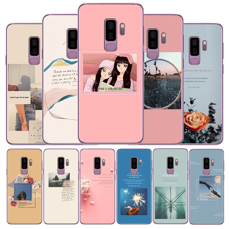 Red and pink Aesthetics songs lyrics Aesthetic Cases Phone Case For Samsung Galaxy S6 S7 EDGE S8 S9 S10 PLUS S10LITE NOTE8 NOTE9 | Мобильные