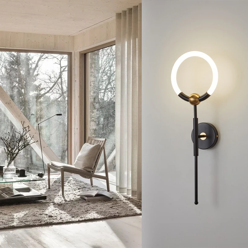 

Unique Magic Wand Fashion LED Wall Lamp Living Room Bedroom Bedside Corridor Aisle Art Deco Creative Household Bracket Light